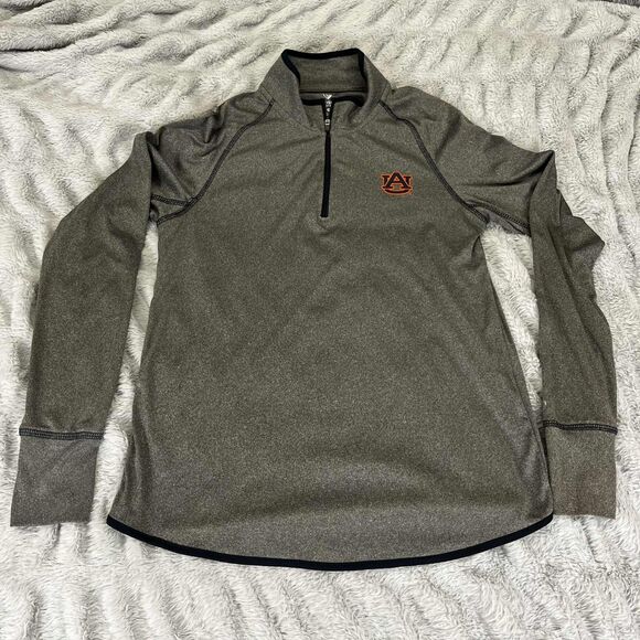 Colosseum Athletics Tops - Colosseum Quarter Zip Mens L Gray Auburn Tigers Pullover Long Sleeve Athletic